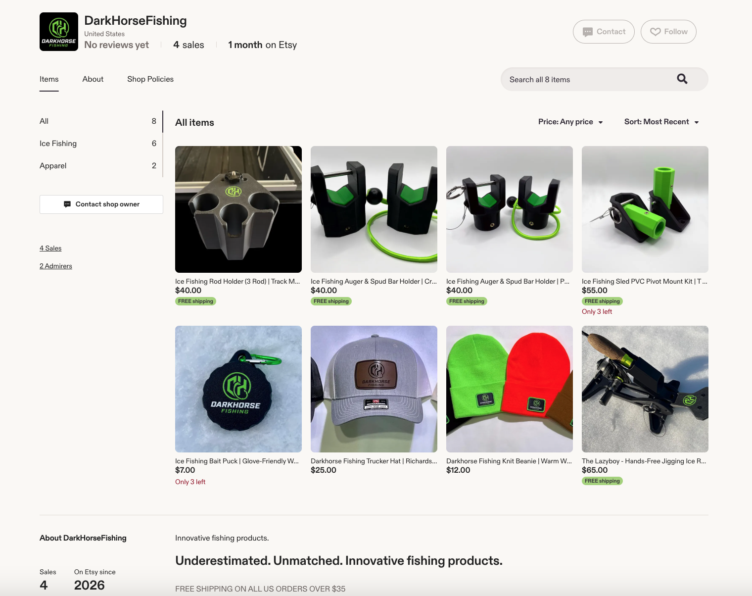 Darkhorse Fishing products